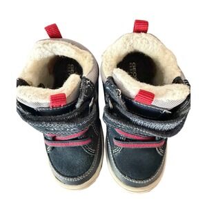 Geox Baby Boys High Top‎ Hybrid Sneakers 7 Toddler Black Red Winter Snow Thermal